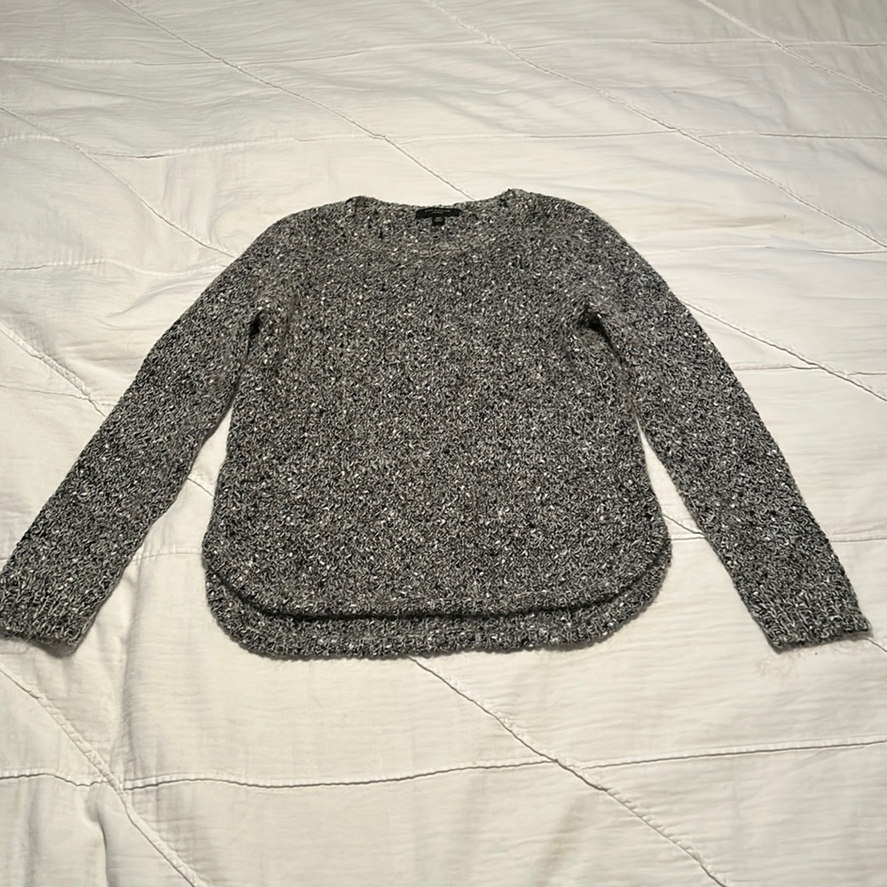 Ann Taylor Petite Medium Women’s Grey Sweater Business Casual Crew